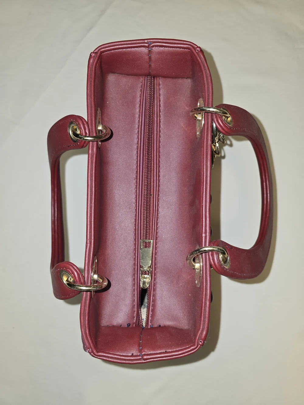 Designer-Inspired Burgundy Women’s Top-Handle Bag